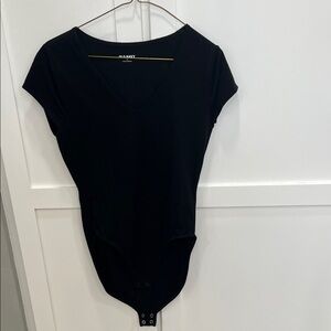 Old Navy Black V-Neck Bodysuit